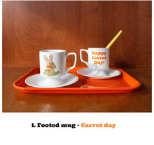 Load image into Gallery viewer, Footed Mug Cup Carrot Day
