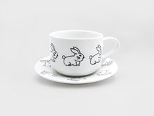 Load image into Gallery viewer, Cheek Bunny Cup and Saueer /  Doodle Bunny
