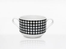 Load image into Gallery viewer, Check Bunny Soup Bowl /  Black Check
